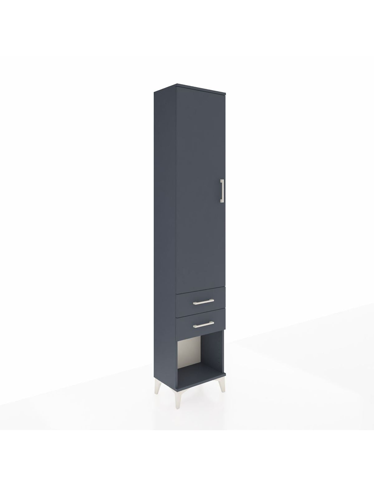 Arges Dolap 2 Raflı 2 Çekmeceli Tek Askılı 44x30x221 Antrasit-Antrasit