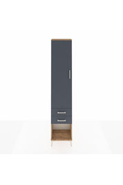 Arges Dolap 2 Raflı 2 Çekmeceli Tek Askılı 44x30x221 Çam-Antrasit