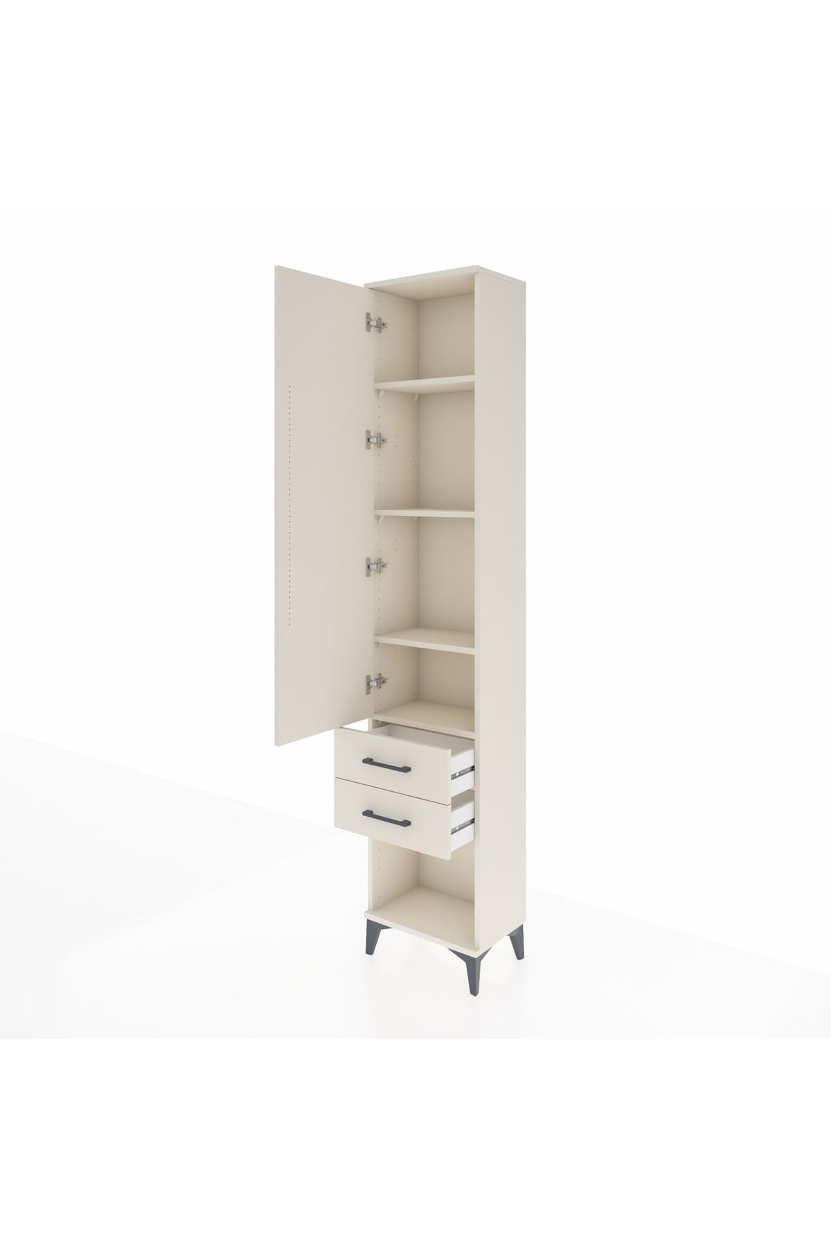 Arges Dolap 4 Raflı 2 Çekmeceli Tek Kapaklı 44x30x221 Aytaşı-Aytaşı