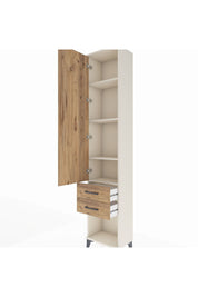 Arges Dolap 4 Raflı 2 Çekmeceli Tek Kapaklı 44x30x221 Aytaşı-Çam