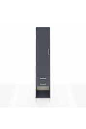 Arges Dolap 4 Raflı 2 Çekmeceli Tek Kapaklı 44x30x221 Antrasit-Antrasit