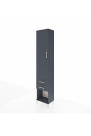 Arges Dolap 4 Raflı 2 Çekmeceli Tek Kapaklı 44x30x221 Antrasit-Antrasit