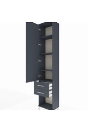Arges Dolap 4 Raflı 2 Çekmeceli Tek Kapaklı 44x30x221 Antrasit-Antrasit