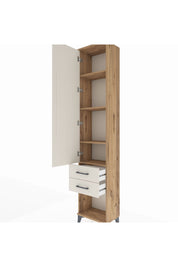 Arges Dolap 4 Raflı 2 Çekmeceli Tek Kapaklı 44x30x221 Çam-Aytaşı