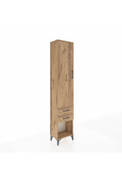 Arges Dolap 4 Raflı 2 Çekmeceli Tek Kapaklı 44x30x221 Çam-Çam