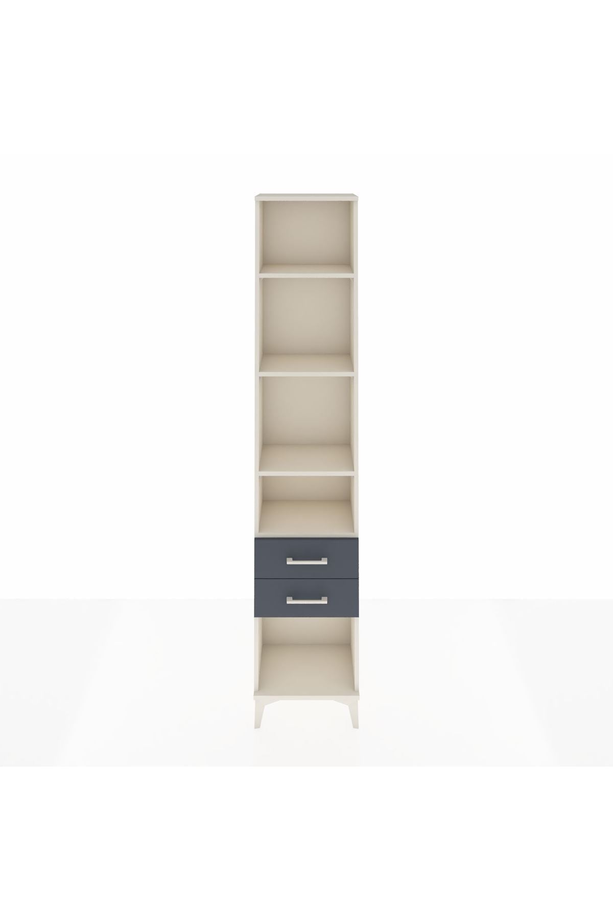 Arges Dolap 4 Raflı 2 Çekmeceli 44x30x221 Aytaşı-Antrasit