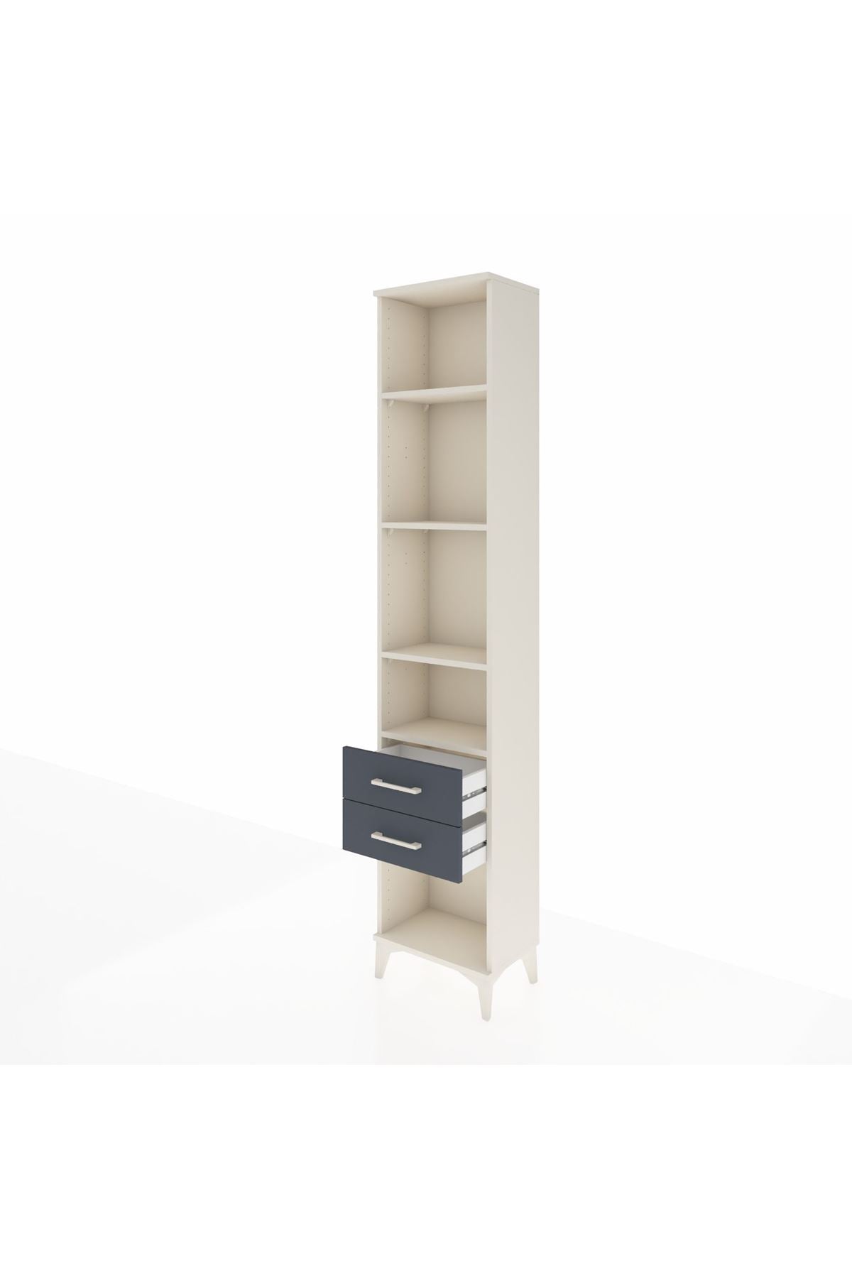 Arges Dolap 4 Raflı 2 Çekmeceli 44x30x221 Aytaşı-Antrasit