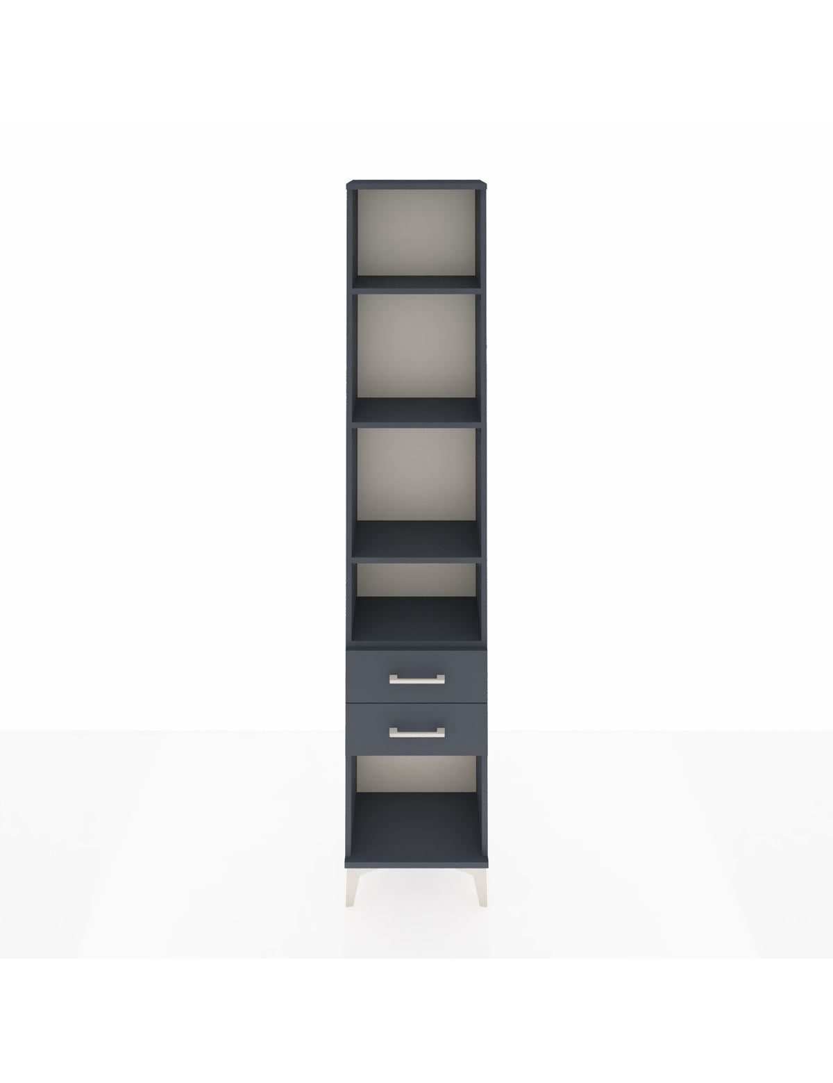 Arges Dolap 4 Raflı 2 Çekmeceli 44x30x221 Antrasit-Antrasit