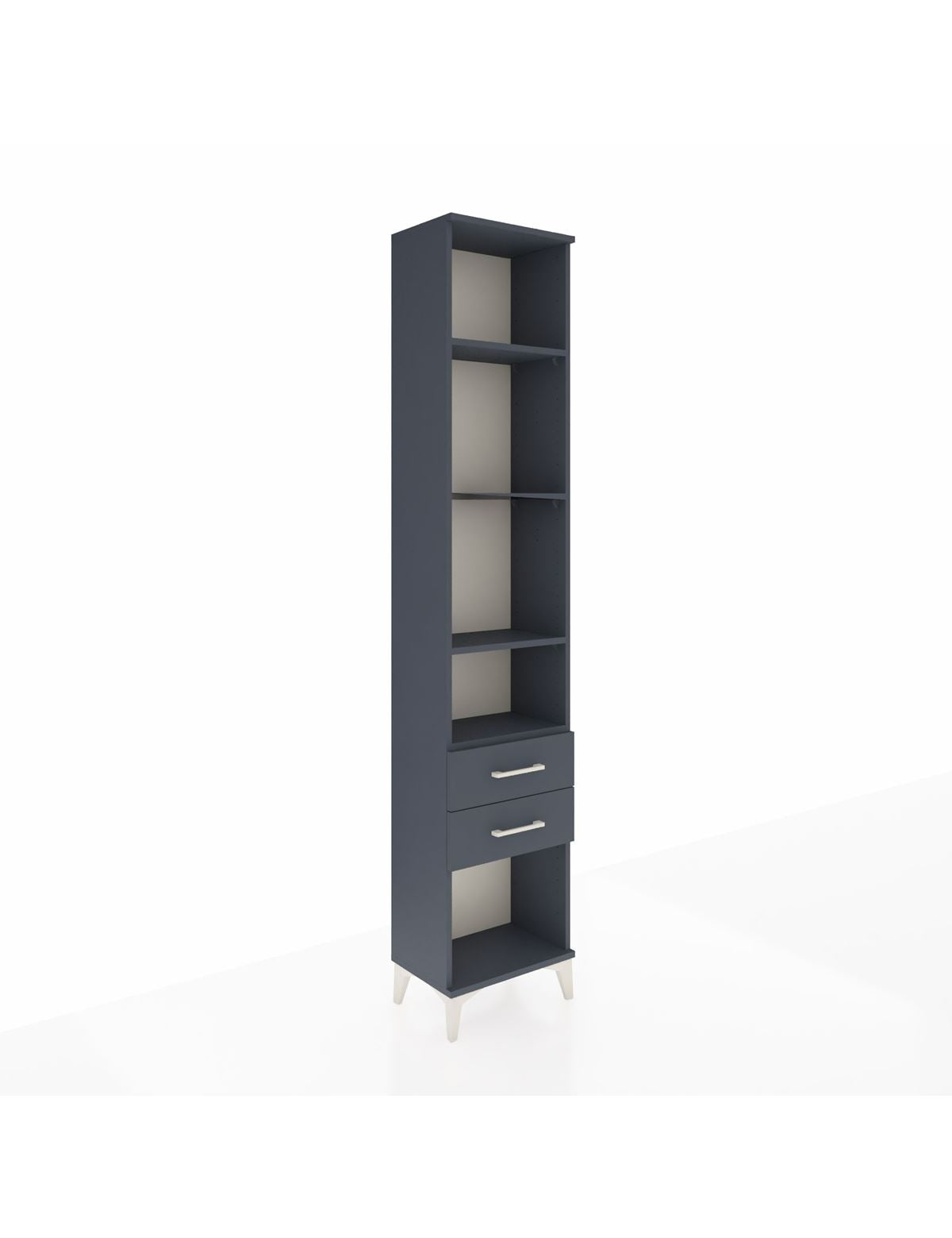 Arges Dolap 4 Raflı 2 Çekmeceli 44x30x221 Antrasit-Antrasit