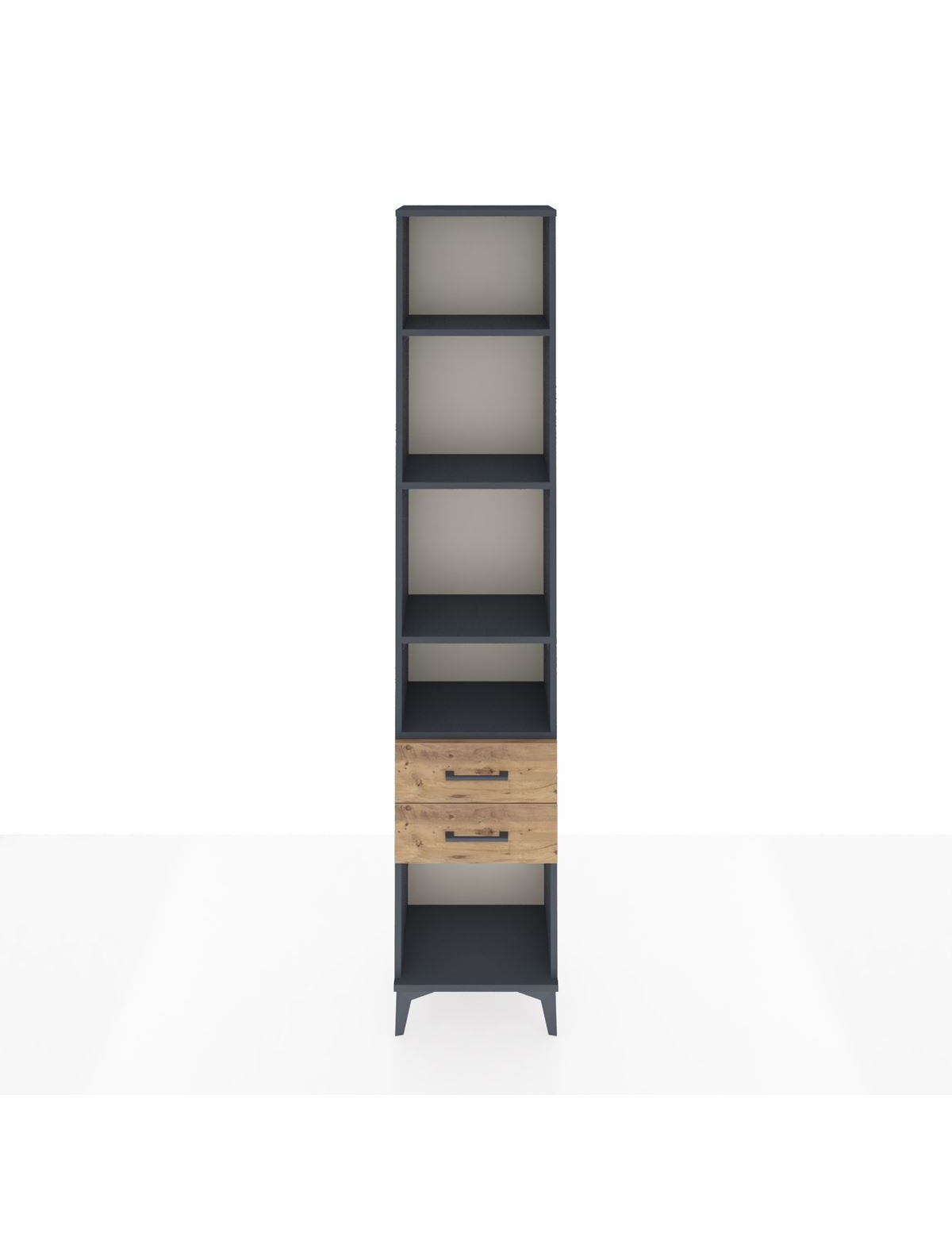 Arges Dolap 4 Raflı 2 Çekmeceli 44x30x221 Antrasit-Çam