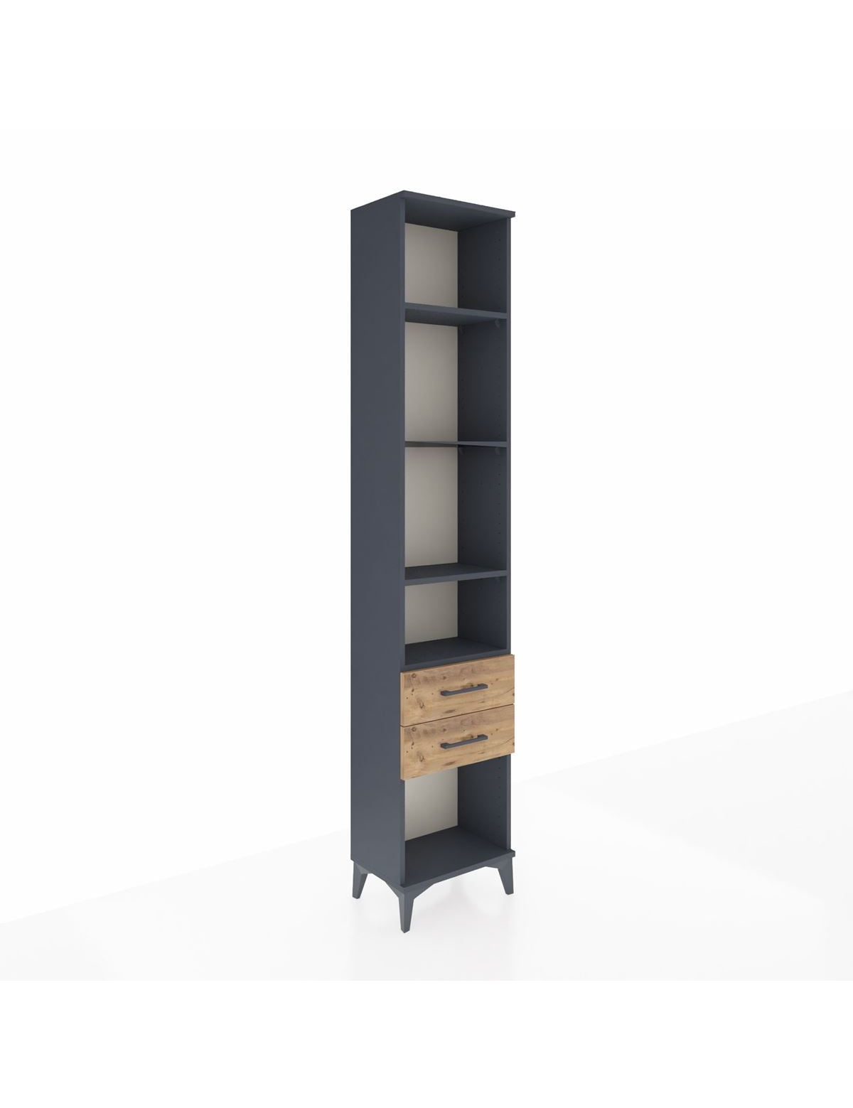 Arges Dolap 4 Raflı 2 Çekmeceli 44x30x221 Antrasit-Çam