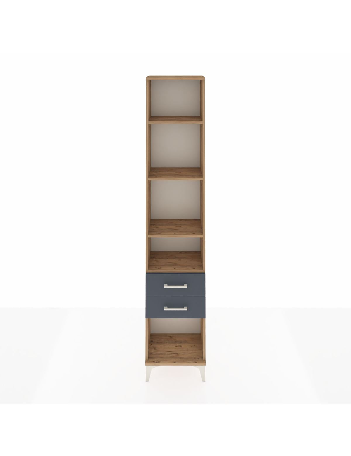 Arges Dolap 4 Raflı 2 Çekmeceli 44x30x221 Çam-Antrasit