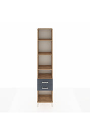 Arges Dolap 4 Raflı 2 Çekmeceli 44x30x221 Çam-Antrasit