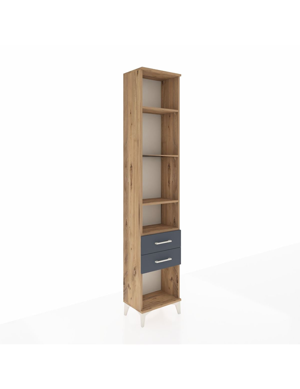 Arges Dolap 4 Raflı 2 Çekmeceli 44x30x221 Çam-Antrasit