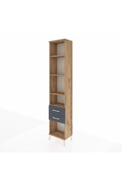 Arges Dolap 4 Raflı 2 Çekmeceli 44x30x221 Çam-Antrasit