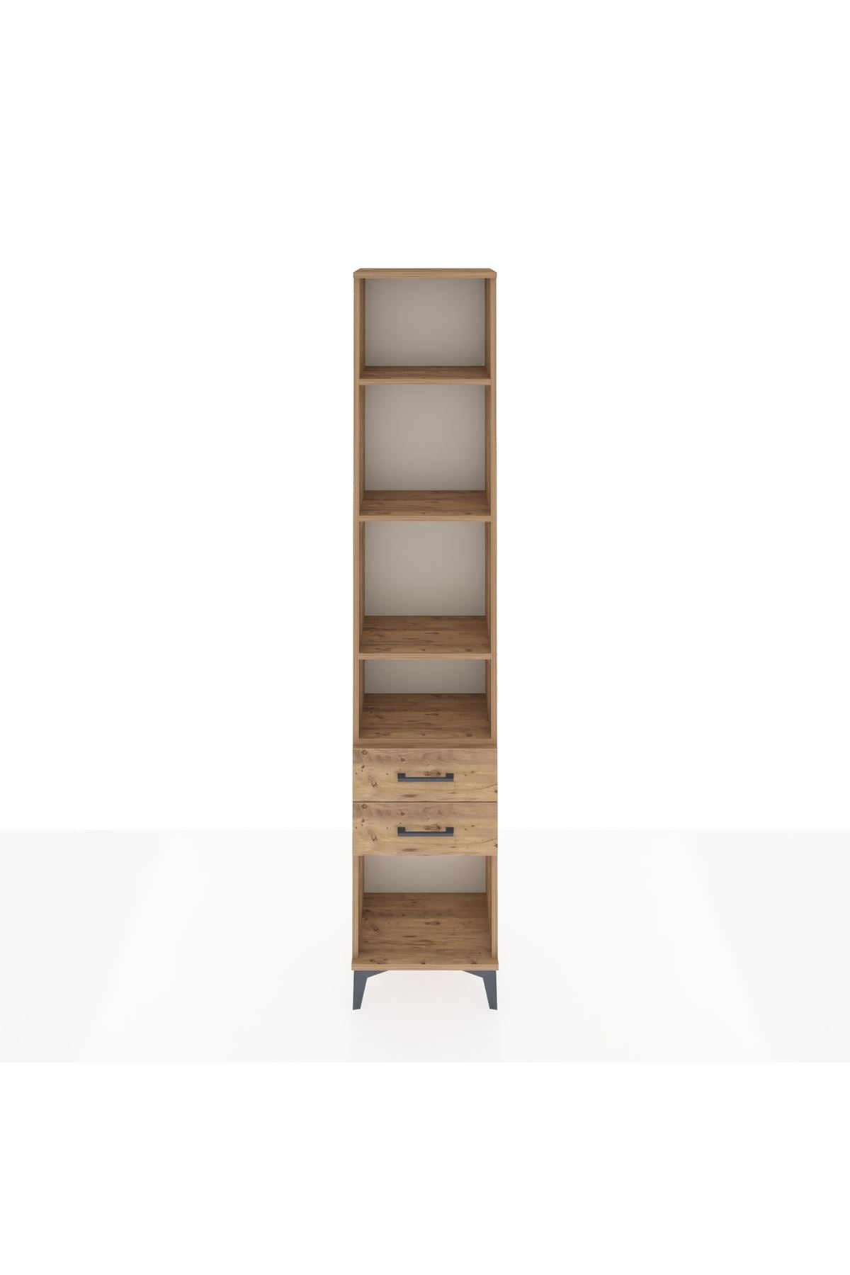 Arges Dolap 4 Raflı 2 Çekmeceli 44x30x221 Çam-Çam