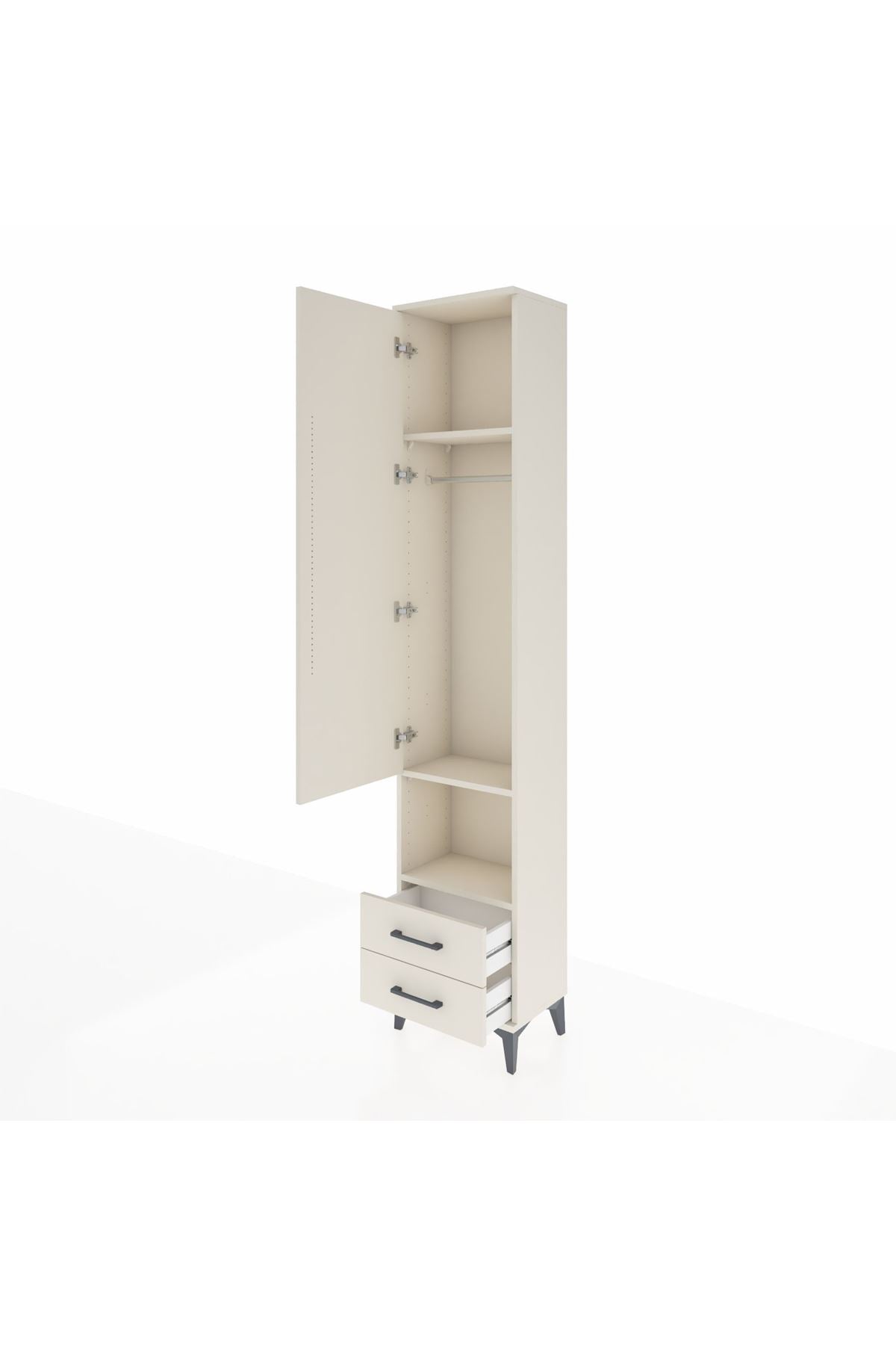 Arges Dolap 3 Raflı 2 Çekmeceli Tek Askılı 44x30x221 Aytaşı-Aytaşı