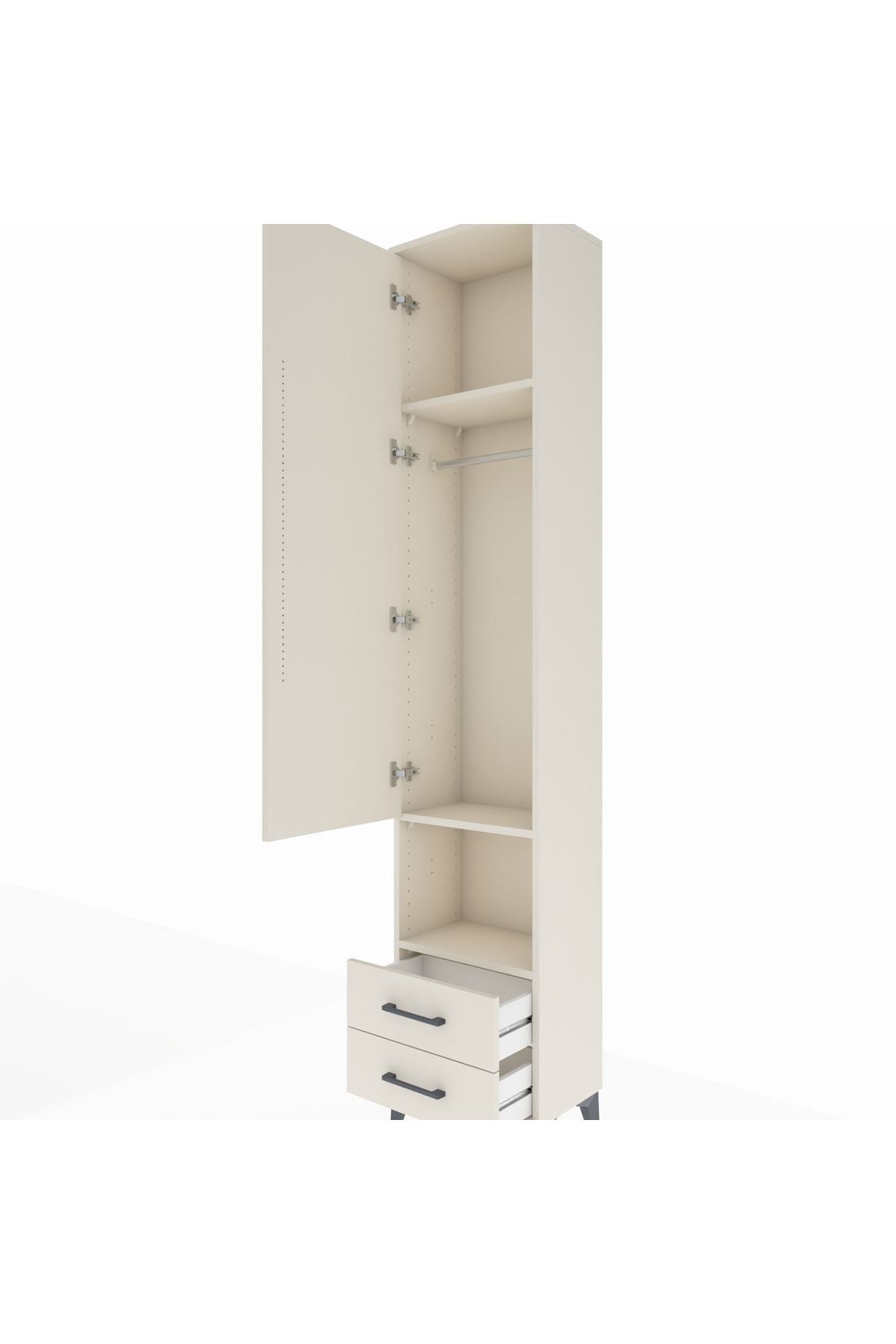 Arges Dolap 3 Raflı 2 Çekmeceli Tek Askılı 44x30x221 Aytaşı-Aytaşı