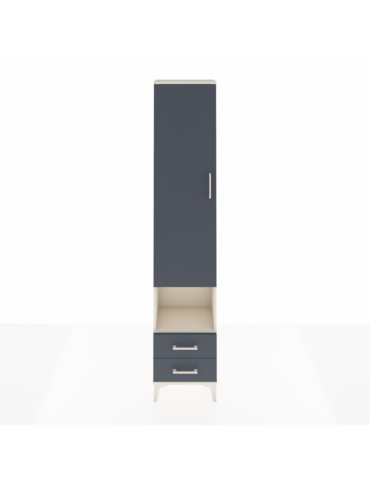 Arges Dolap 3 Raflı 2 Çekmeceli Tek Askılı 44x30x221 Aytaşı-Antrasit