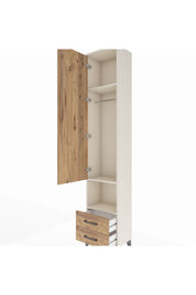 Arges Dolap 3 Raflı 2 Çekmeceli Tek Askılı 44x30x221 Aytaşı-Çam