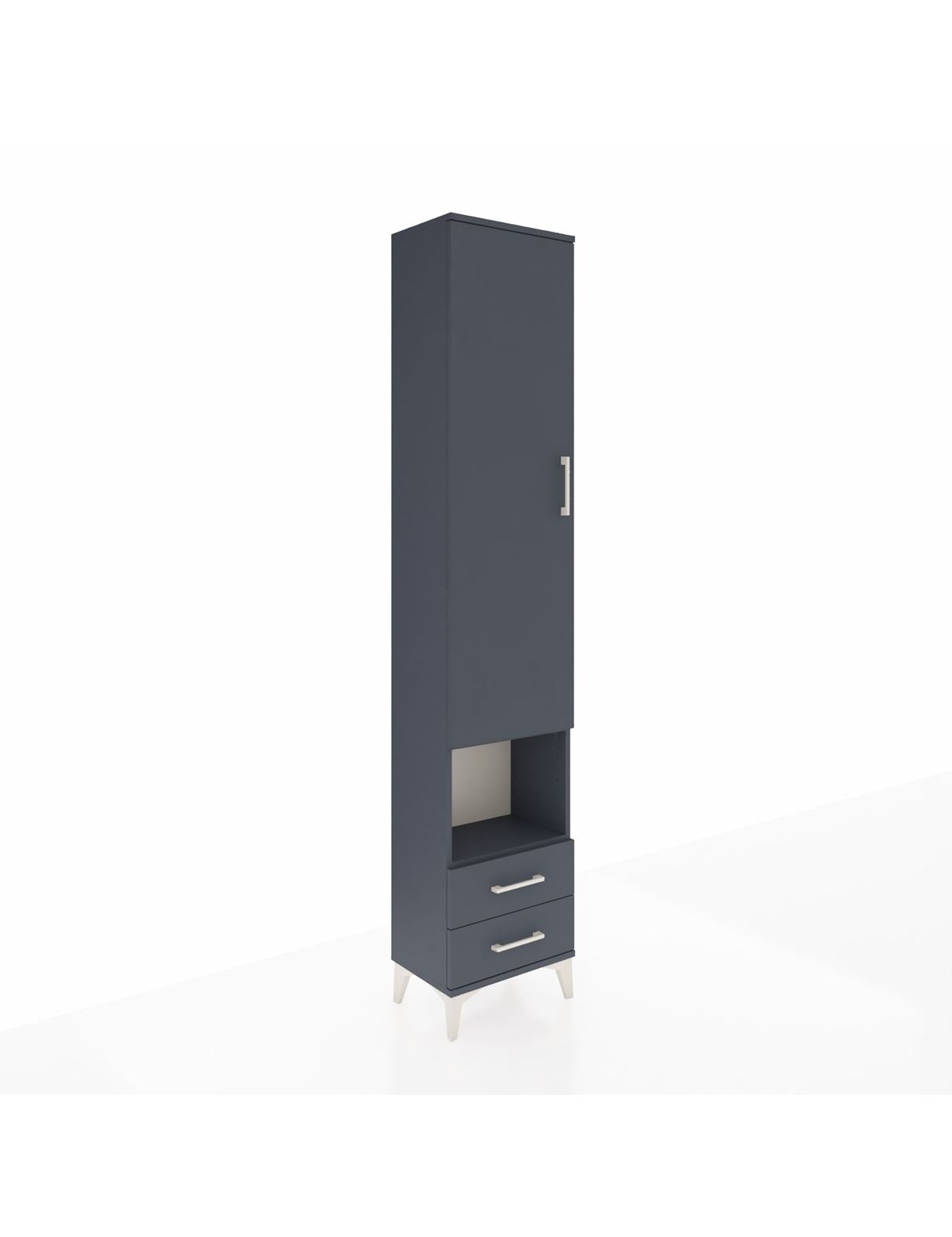 Arges Dolap 3 Raflı 2 Çekmeceli Tek Askılı 44x30x221 Antrasit-Antrasit