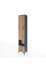 Arges Dolap 3 Raflı 2 Çekmeceli Tek Askılı 44x30x221 Antrasit-Çam