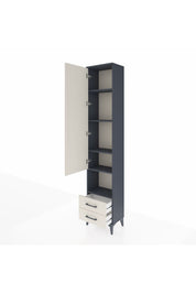 Arges Dolap 5 Raflı 2 Çekmeceli Tek Kapaklı 44x30x221 Antrasit-Aytaşı