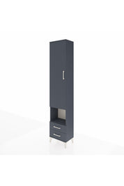 Arges Dolap 5 Raflı 2 Çekmeceli Tek Kapaklı 44x30x221 Antrasit-Antrasit