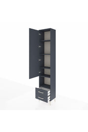 Arges Dolap 5 Raflı 2 Çekmeceli Tek Kapaklı 44x30x221 Antrasit-Antrasit