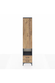 Arges Dolap 5 Raflı 2 Çekmeceli Tek Kapaklı 44x30x221 Antrasit-Çam