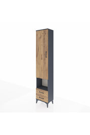 Arges Dolap 5 Raflı 2 Çekmeceli Tek Kapaklı 44x30x221 Antrasit-Çam