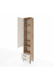 Arges Dolap 5 Raflı 2 Çekmeceli Tek Kapaklı 44x30x221 Çam-Aytaşı