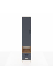 Arges Dolap 5 Raflı 2 Çekmeceli Tek Kapaklı 44x30x221 Çam-Antrasit