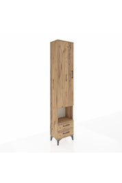 Arges Dolap 5 Raflı 2 Çekmeceli Tek Kapaklı 44x30x221 Çam-Çam