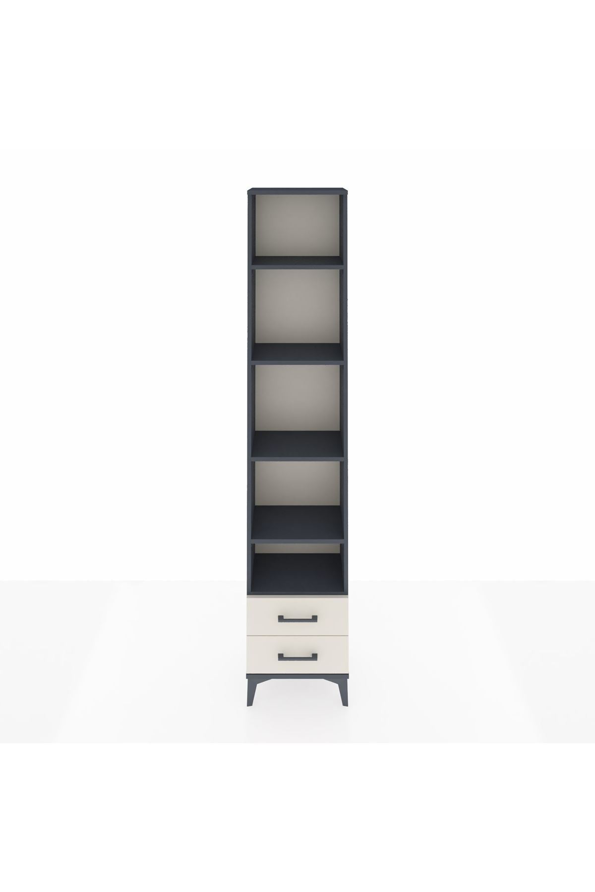 Arges Dolap 5 Raflı 2 Çekmeceli 44x30x221 Antrasit-Aytaşı