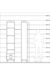 Arges Dolap 5 Raflı 2 Çekmeceli 44x30x221 Antrasit-Aytaşı