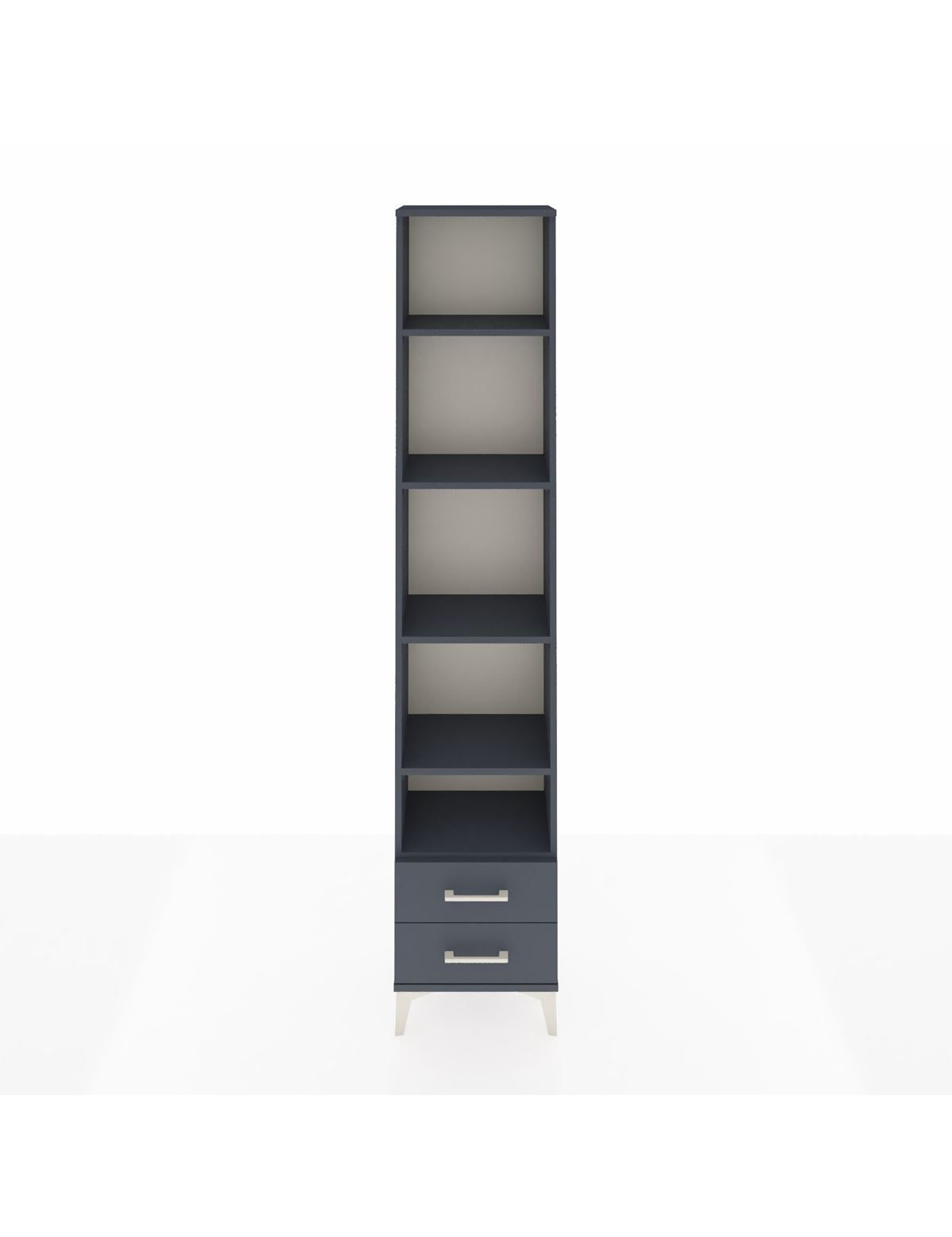 Arges Dolap 5 Raflı 2 Çekmeceli 44x30x221 Antrasit-Antrasit