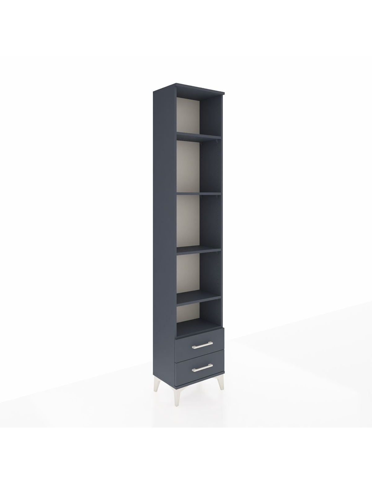 Arges Dolap 5 Raflı 2 Çekmeceli 44x30x221 Antrasit-Antrasit