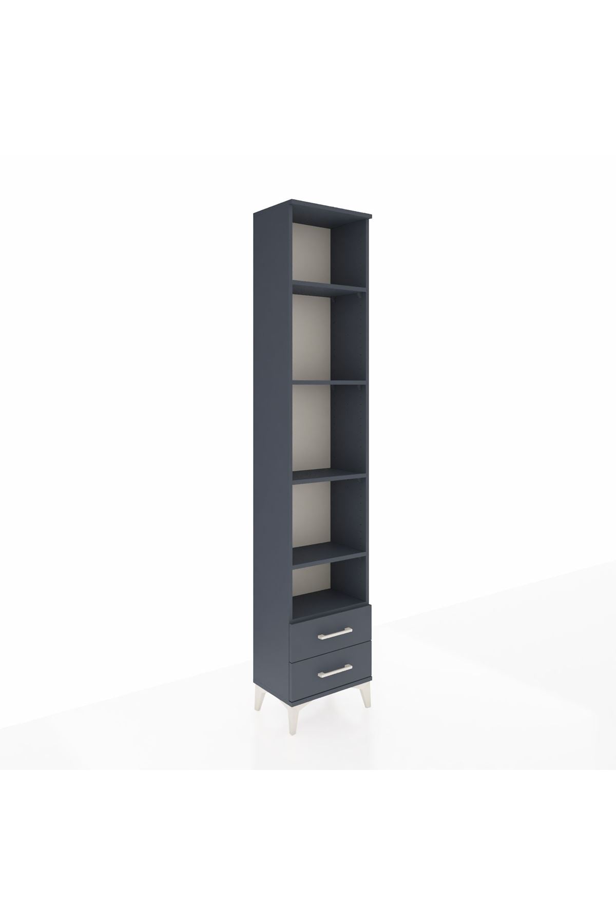 Arges Dolap 5 Raflı 2 Çekmeceli 44x30x221 Antrasit-Antrasit