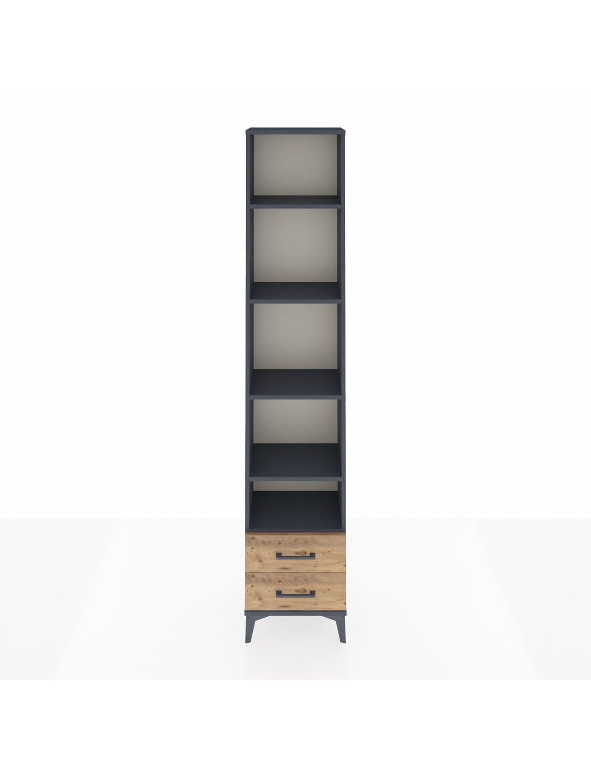 Arges Dolap 5 Raflı 2 Çekmeceli 44x30x221 Antrasit-Çam