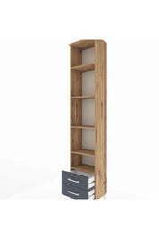 Arges Dolap 5 Raflı 2 Çekmeceli 44x30x221 Çam-Antrasit