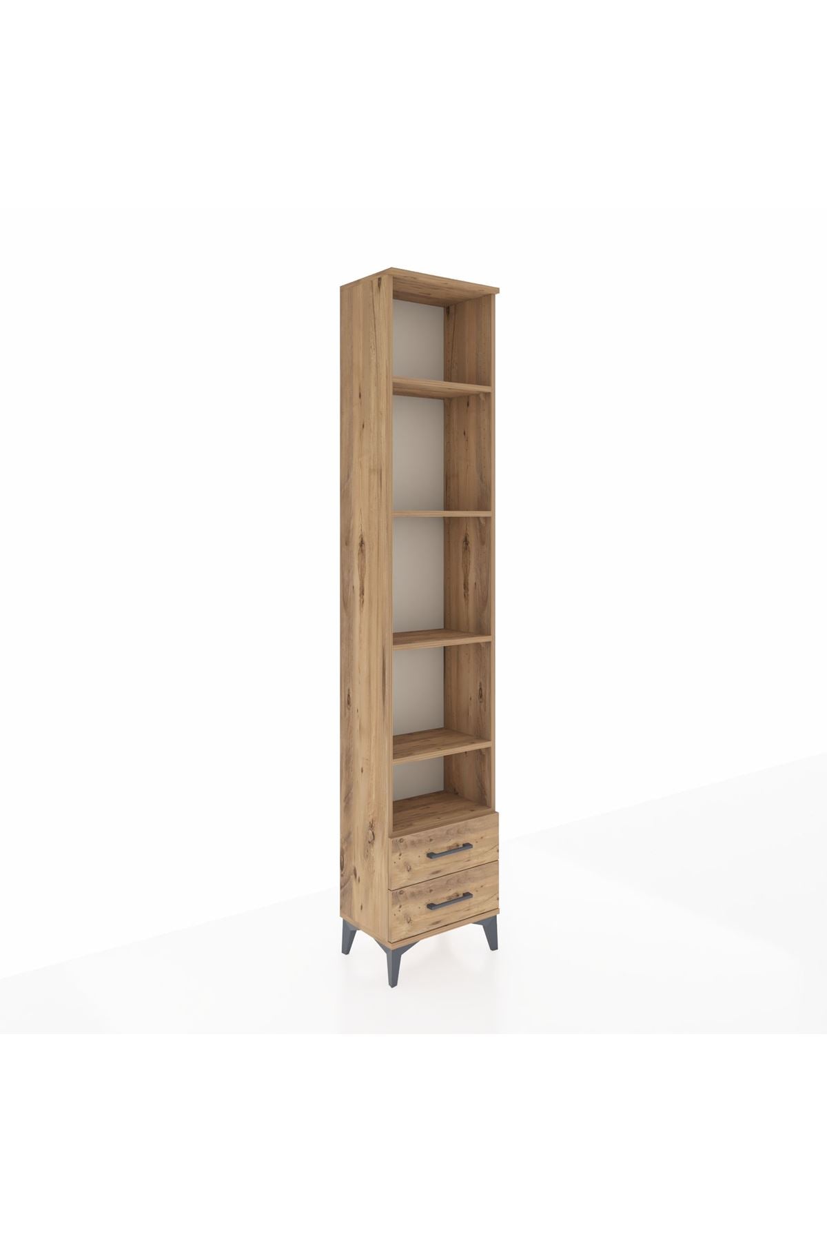 Arges Dolap 5 Raflı 2 Çekmeceli 44x30x221 Çam-Çam