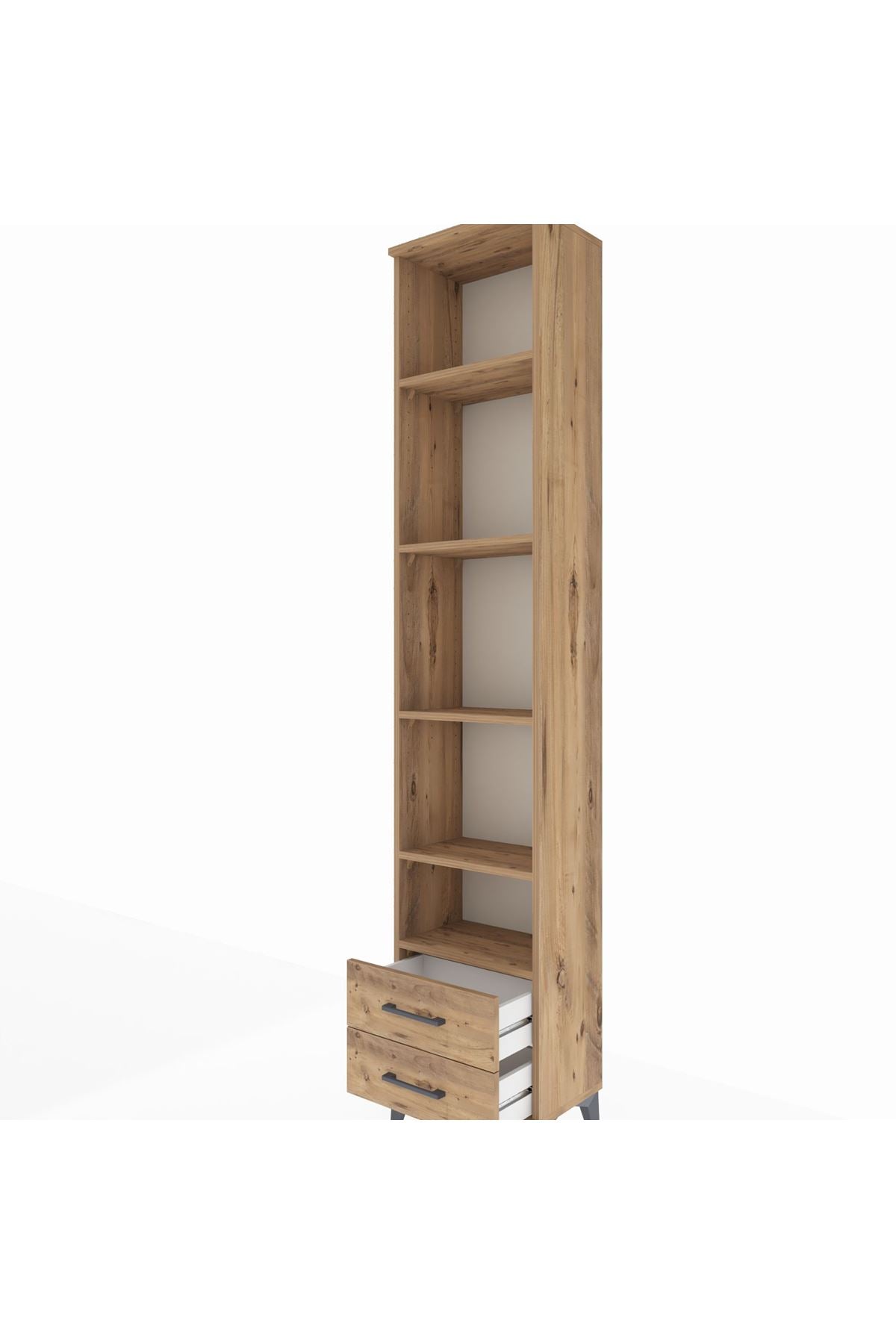 Arges Dolap 5 Raflı 2 Çekmeceli 44x30x221 Çam-Çam