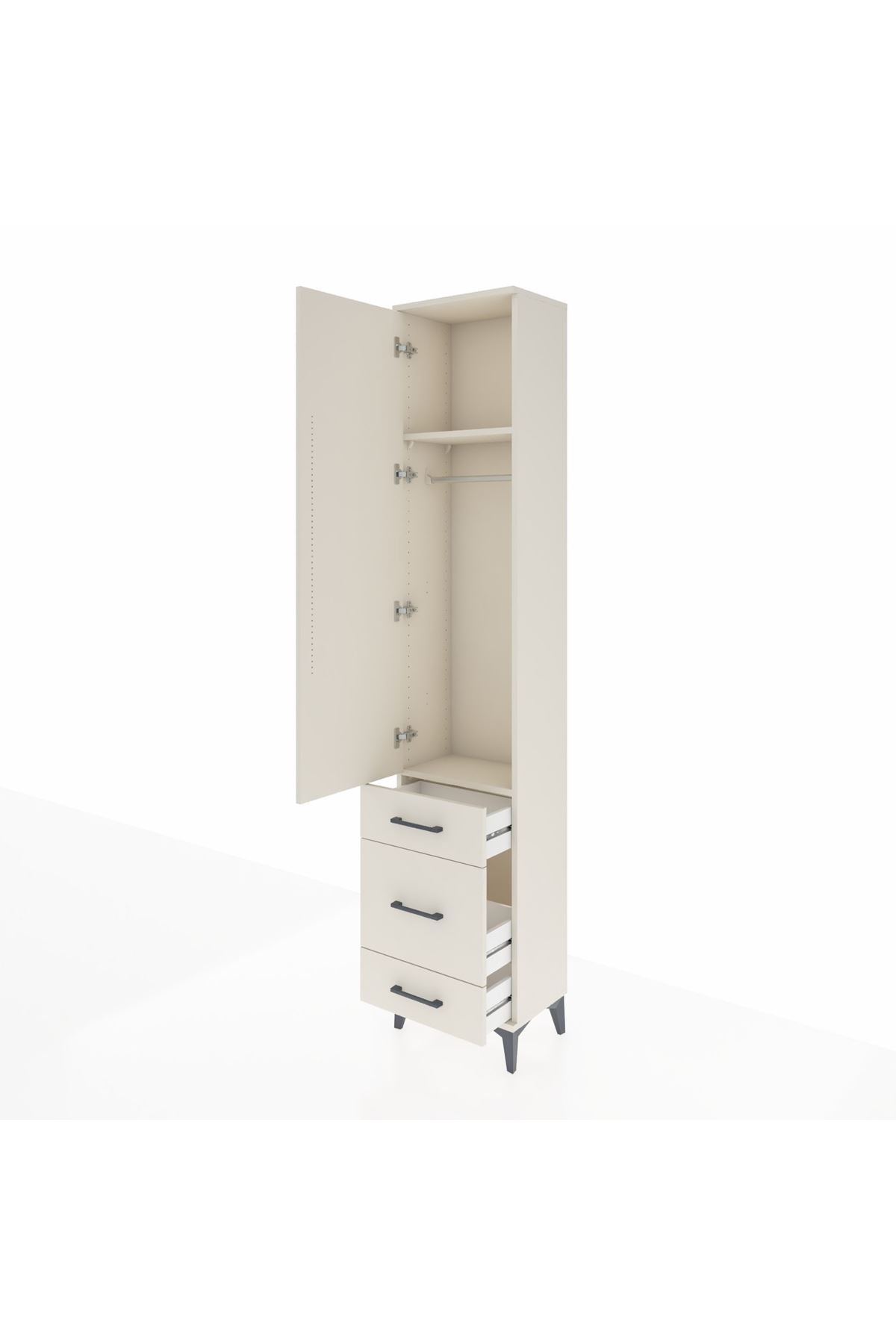 Arges Dolap 2 Raflı 3 Çekmeceli Tek Askılı 44x30x221 Aytaşı-Aytaşı