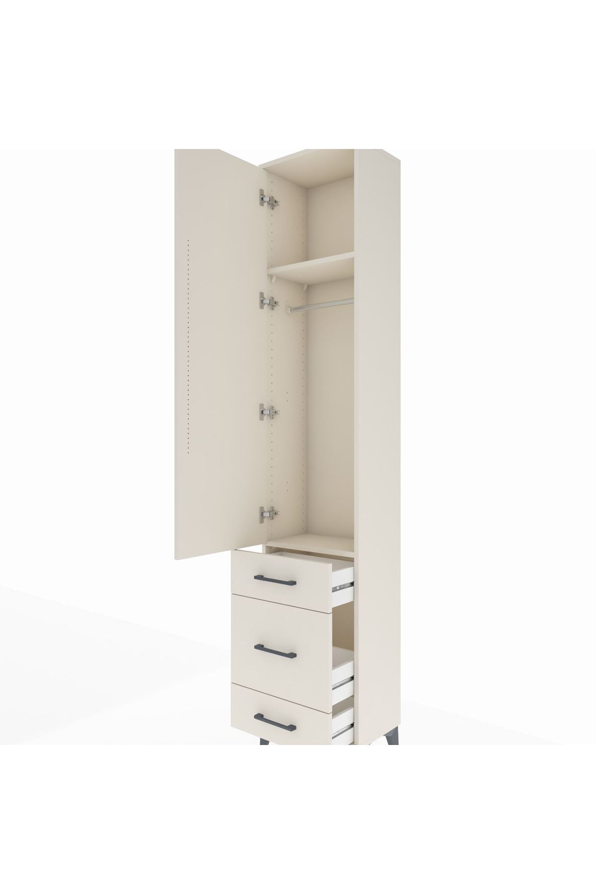 Arges Dolap 2 Raflı 3 Çekmeceli Tek Askılı 44x30x221 Aytaşı-Aytaşı