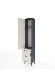 Arges Dolap 2 Raflı 3 Çekmeceli Tek Askılı 44x30x221 Antrasit-Aytaşı