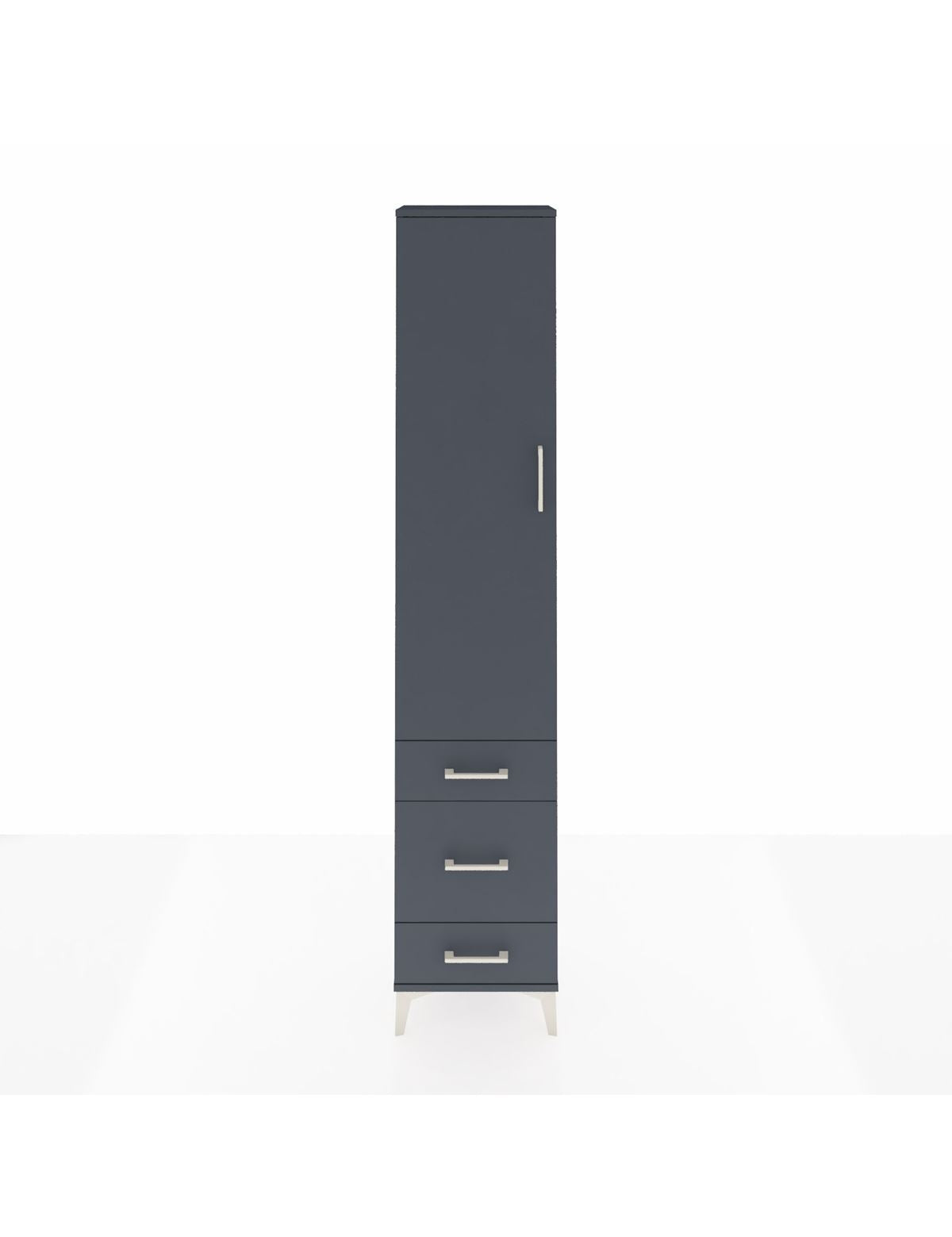 Arges Dolap 2 Raflı 3 Çekmeceli Tek Askılı 44x30x221 Antrasit-Antrasit