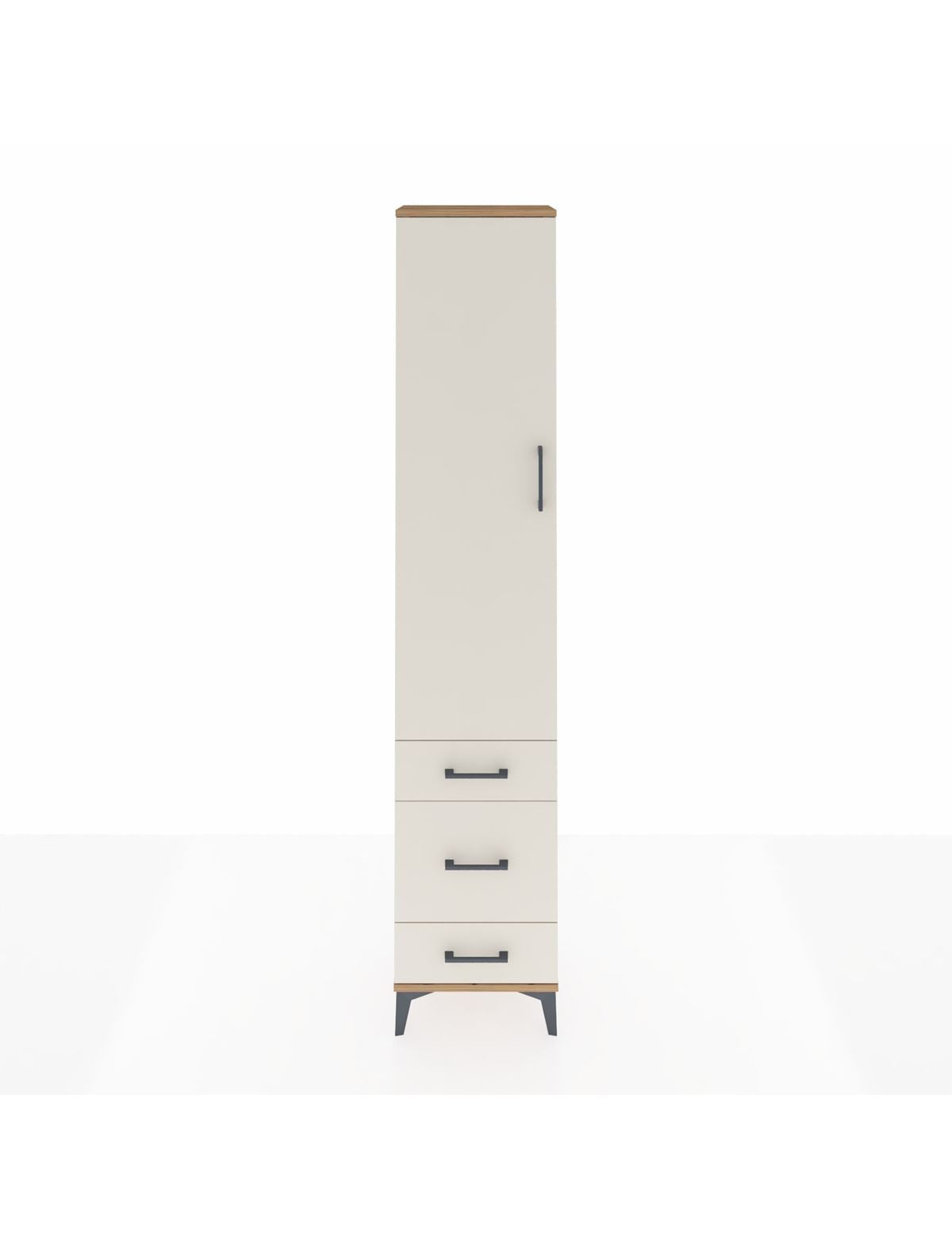 Arges Dolap 2 Raflı 3 Çekmeceli Tek Askılı 44x30x221 Çam-Aytaşı