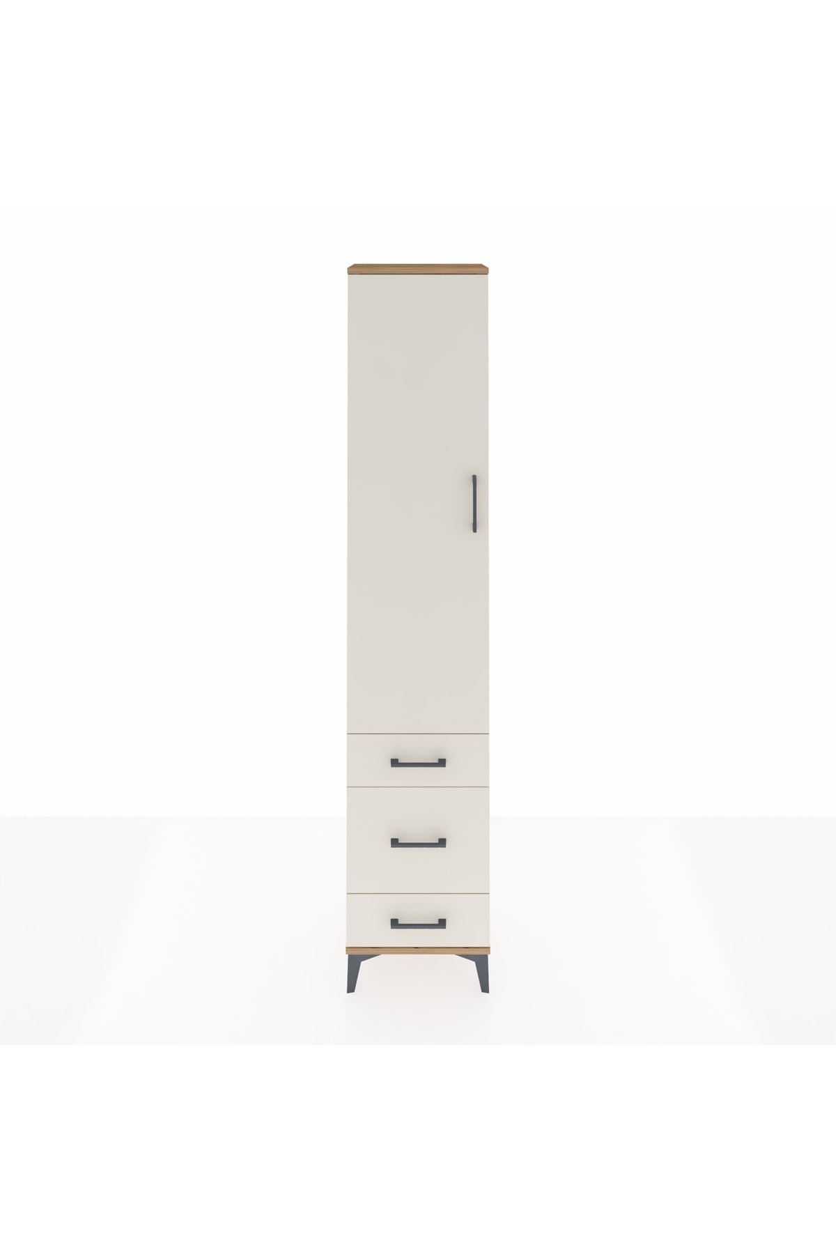 Arges Dolap 2 Raflı 3 Çekmeceli Tek Askılı 44x30x221 Çam-Aytaşı