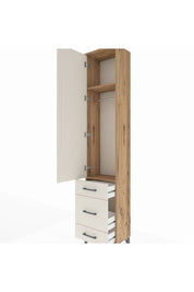 Arges Dolap 2 Raflı 3 Çekmeceli Tek Askılı 44x30x221 Çam-Aytaşı